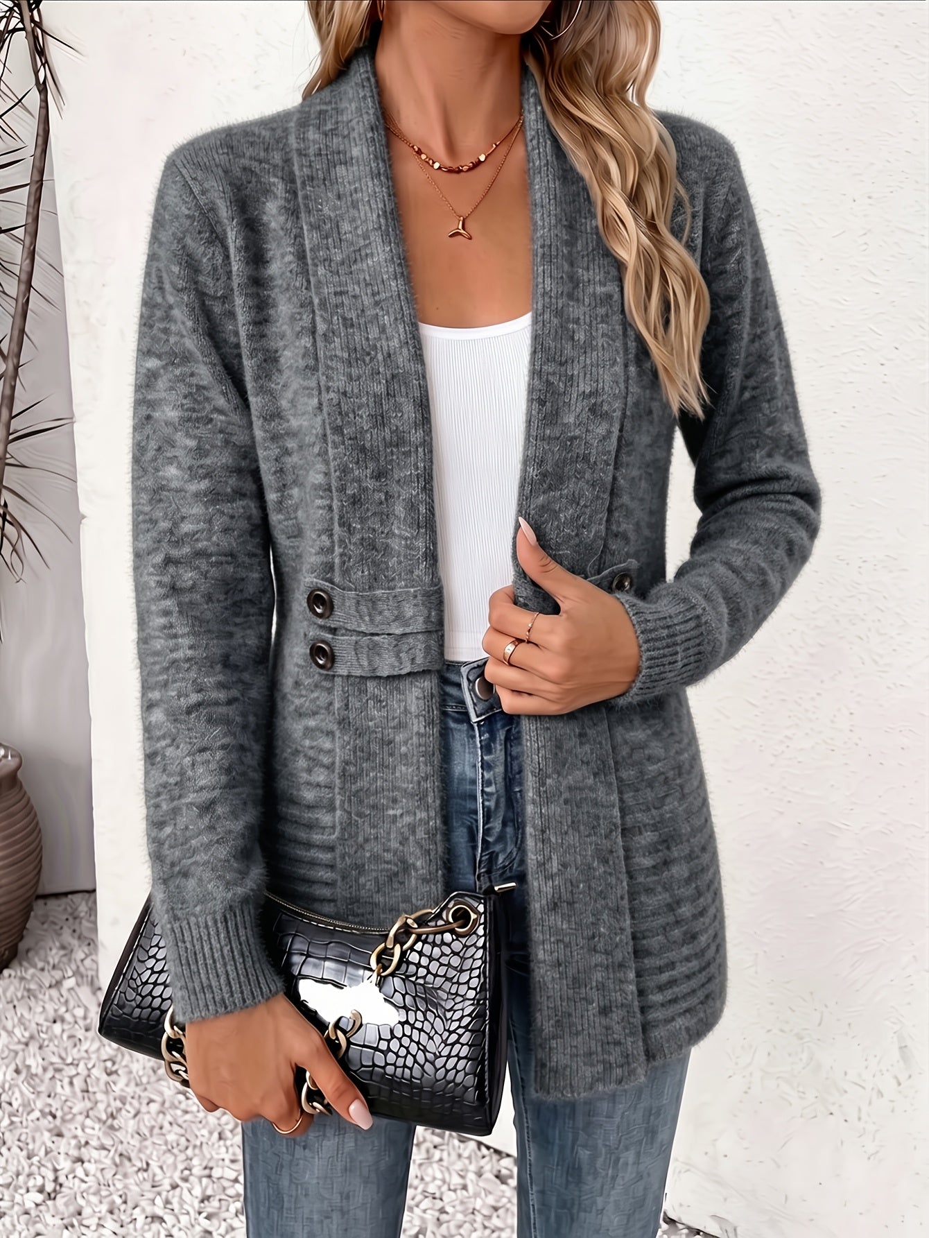 Beatrice | Belted Wrap-Style Longline Cardigan