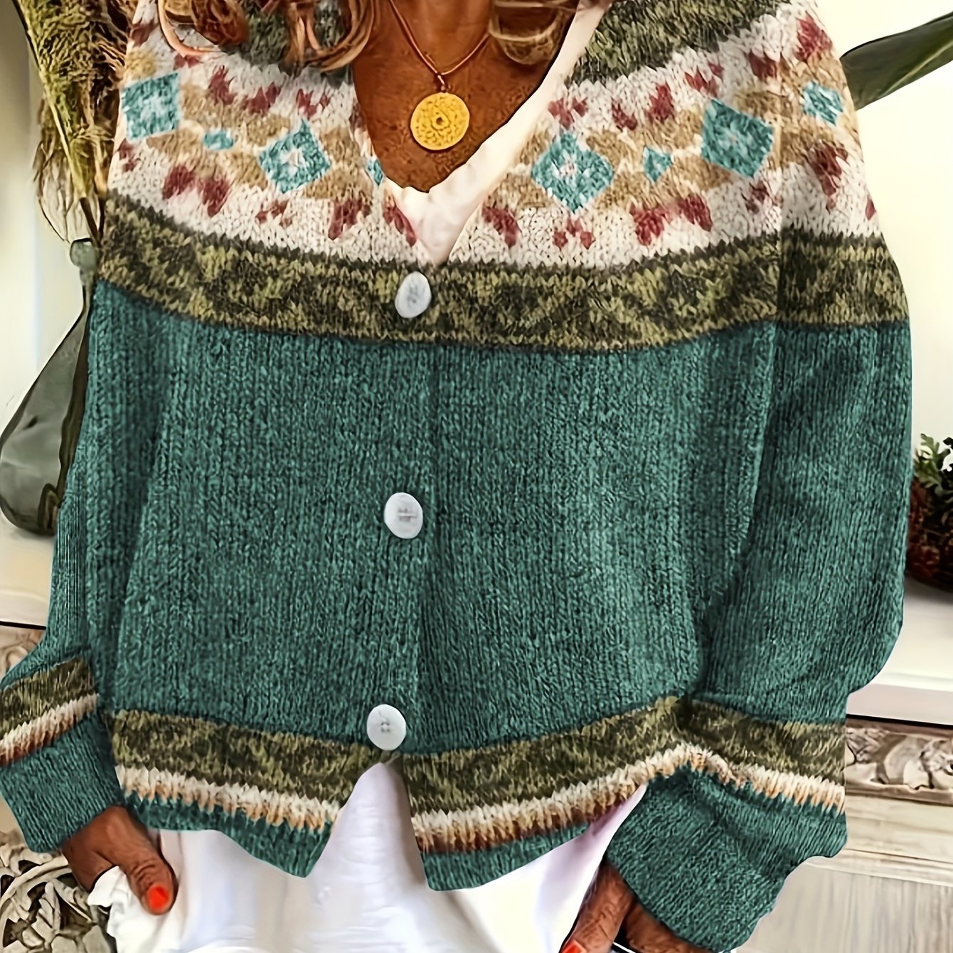 Poppy | Colourblock Button Cardigan