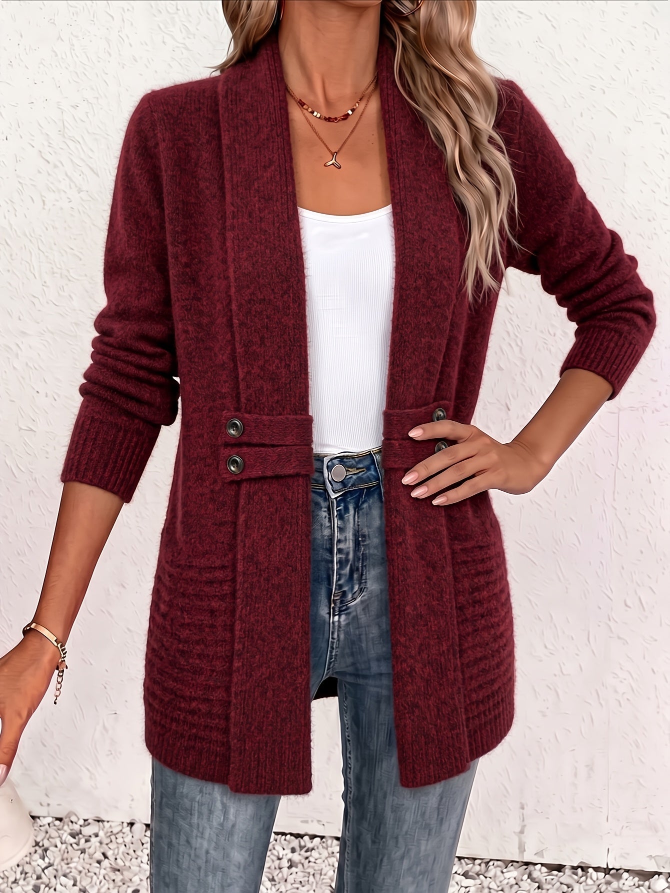 Beatrice | Belted Wrap-Style Longline Cardigan