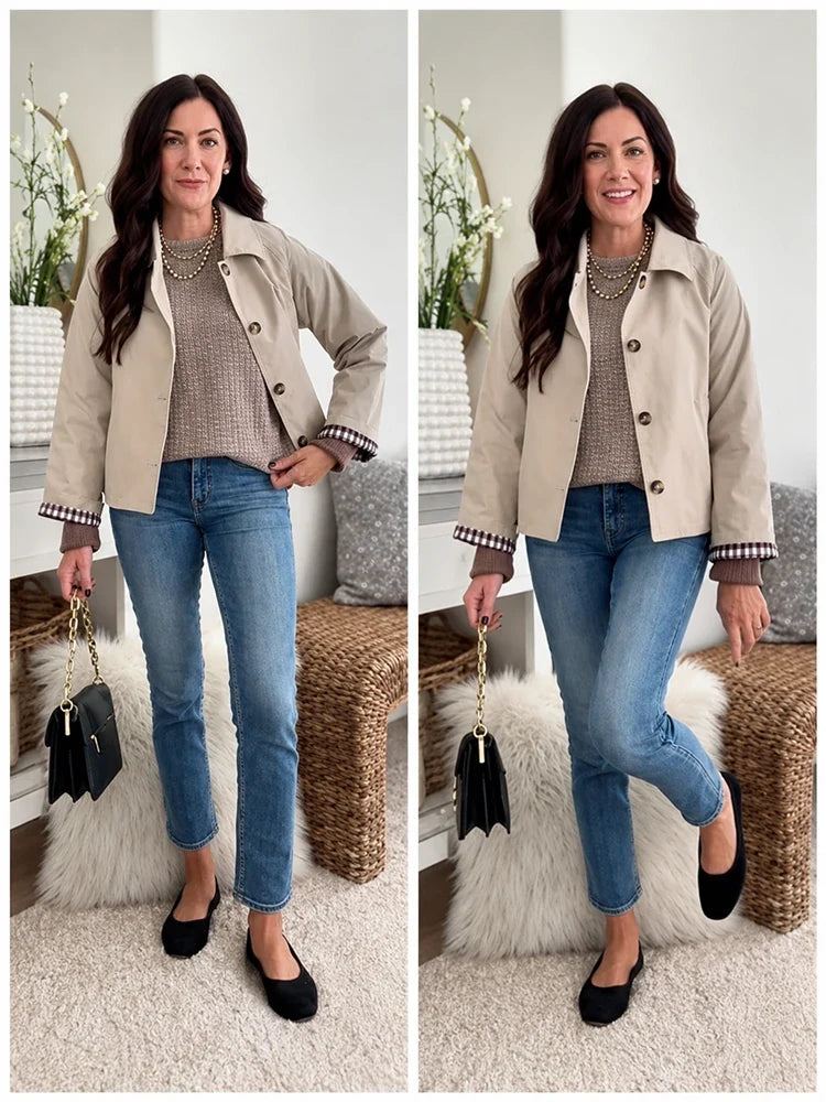 Cecil | Classic Cropped Trench Jacket