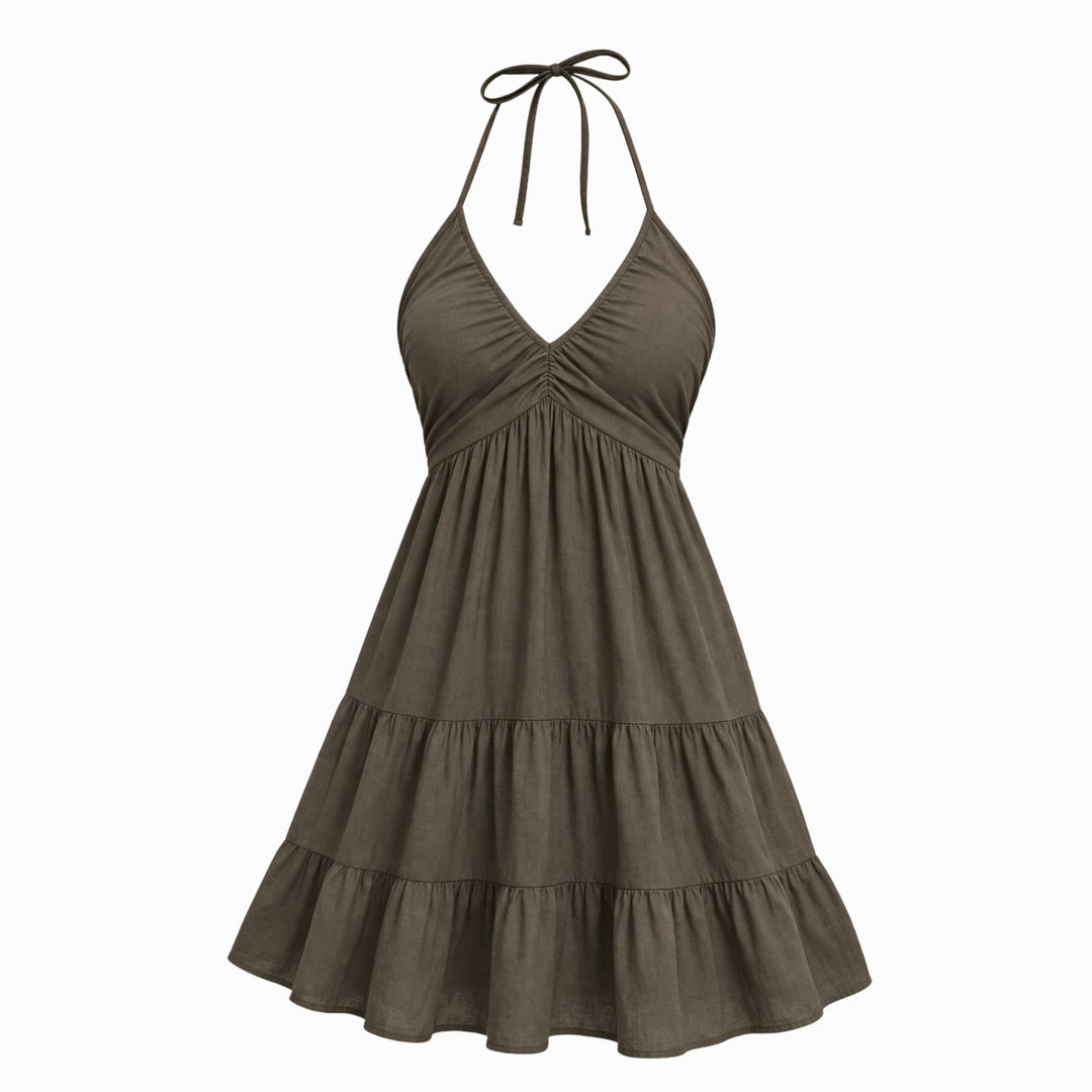 Diana | Boho Beach Dress – Tiered Open-Back Summer Style