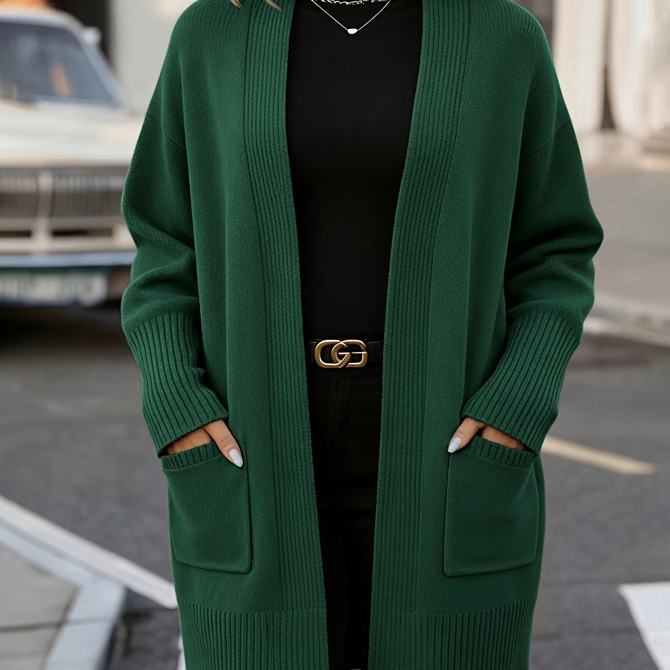 Adelaide | Plus Size Ribbed Pocket Cardigan