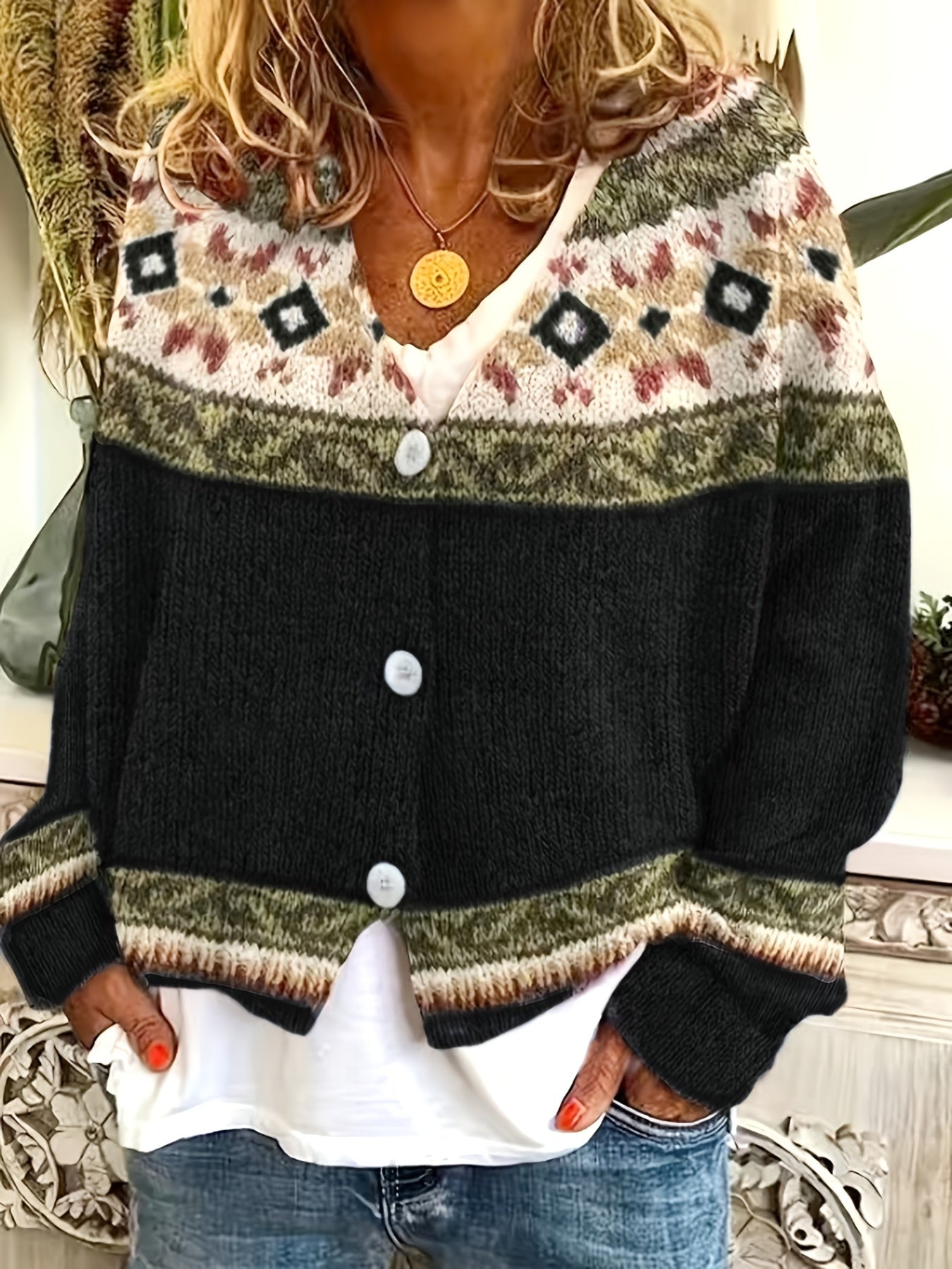 Poppy | Colourblock Button Cardigan