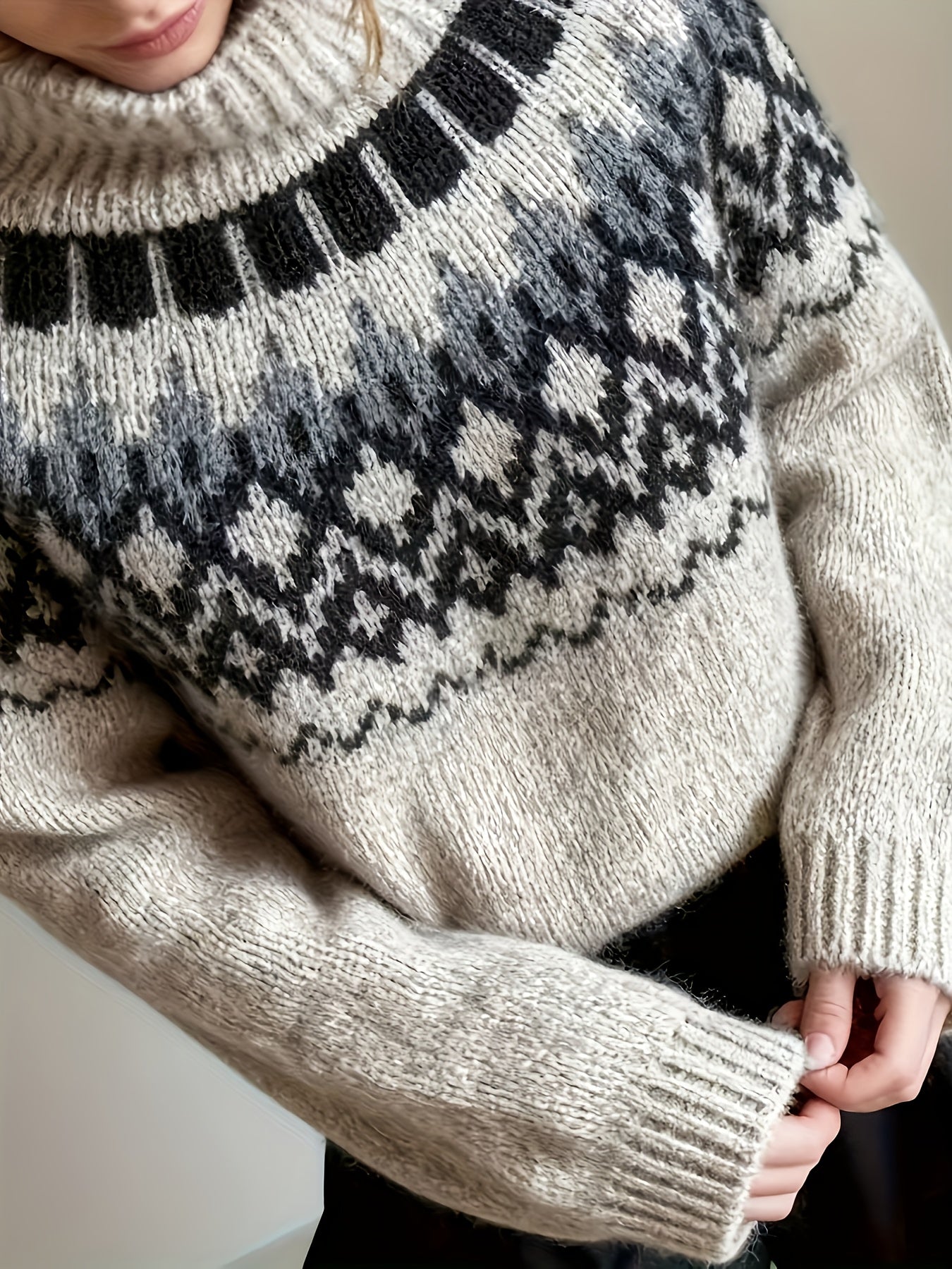 Freya | Fair Isle Fluffy Knit Sweater