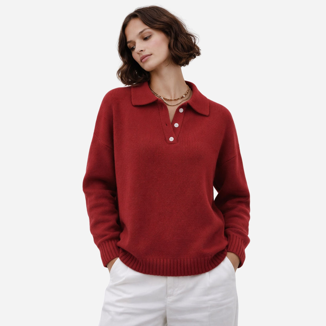 Rosa | Lapel Button Knit Sweater