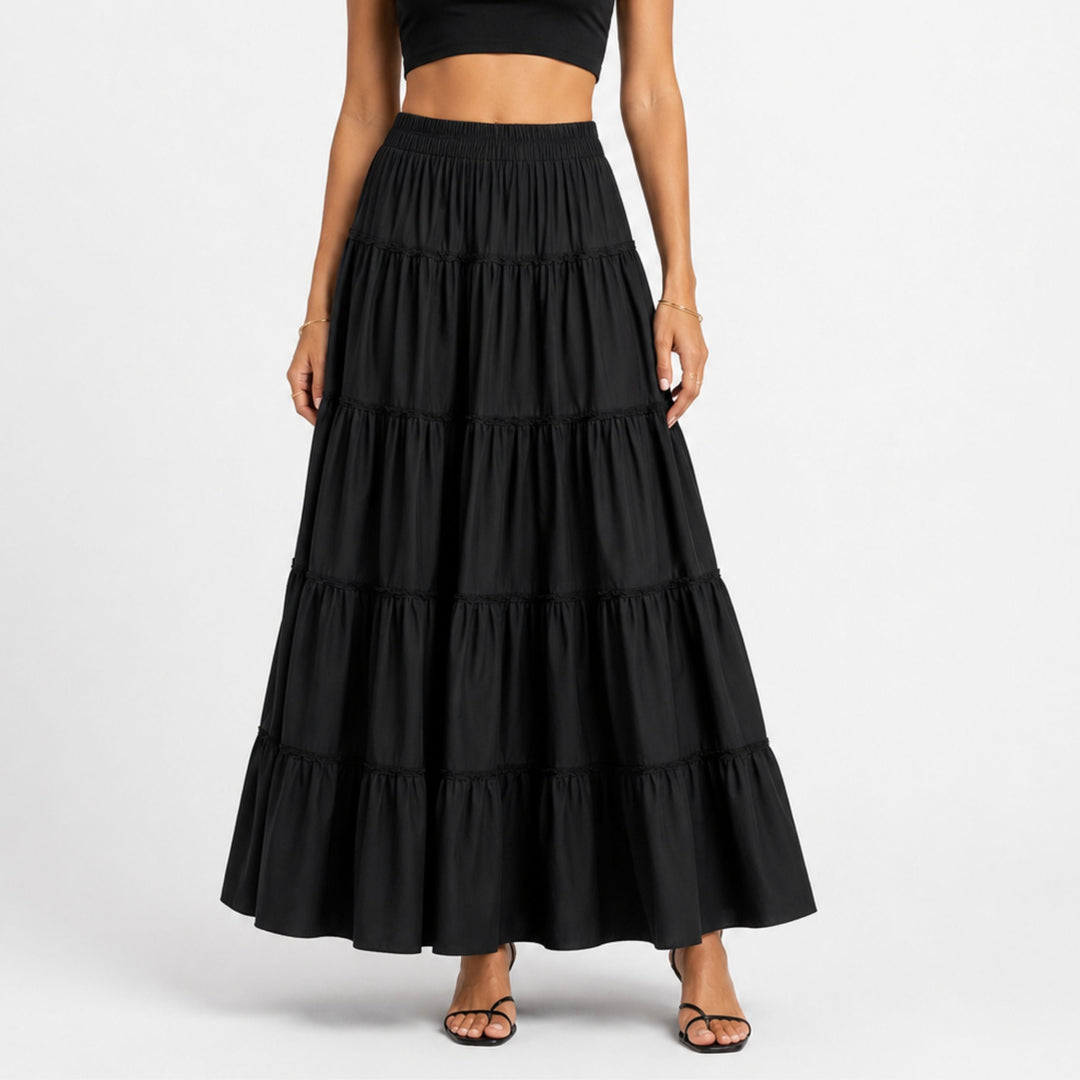 Eva | High-Waisted Tiered Skirt - Elegant Summer Style