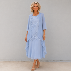 Lumi chiffon two-piece dress by Cévora London