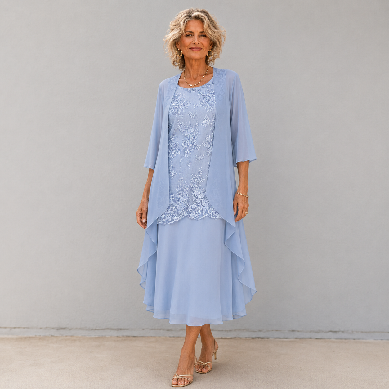 Lumi chiffon two-piece dress by Cévora London