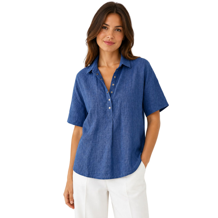 Sara | Timeless Linen Blouse - Natural Everyday Elegance