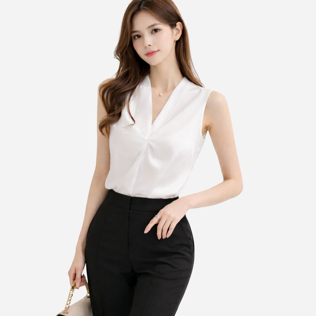 Celine | Satin V-Neck Camisole – Elegant Minimal Style