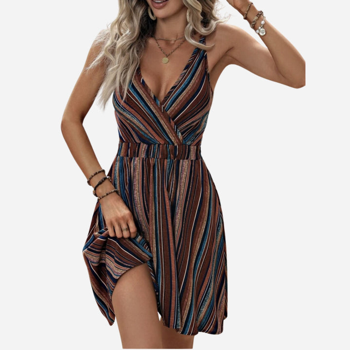 Estelle | Striped Print Cami Dress – Vacation Beach Style