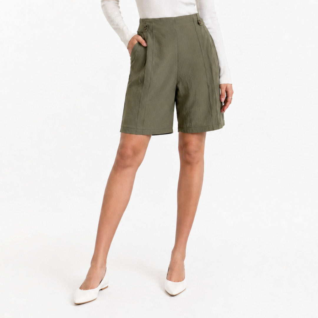Alice | Cotton Linen Casual Shorts – Refined Summer Style