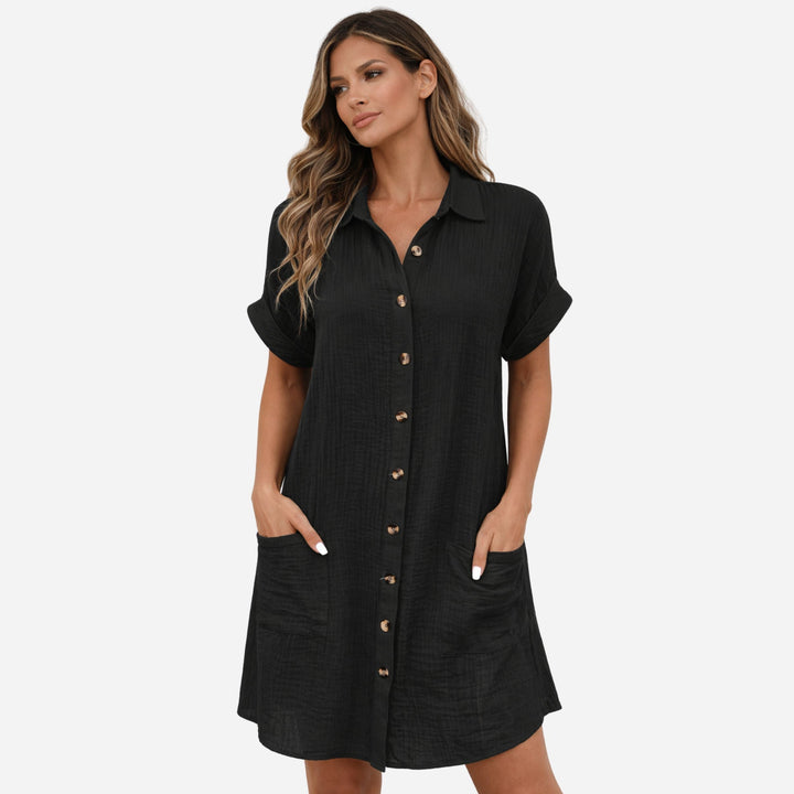 Celeste | Single-Breasted Mid-Length Dress – Casual Elegant Style