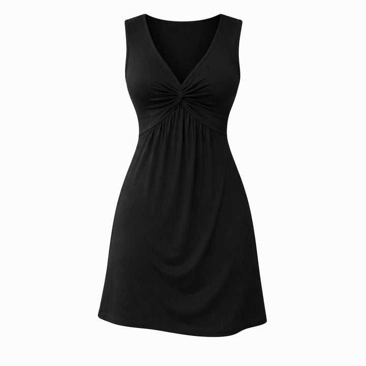 Marina | Twist Pattern Sleeveless Short Dress – Casual Summer Style