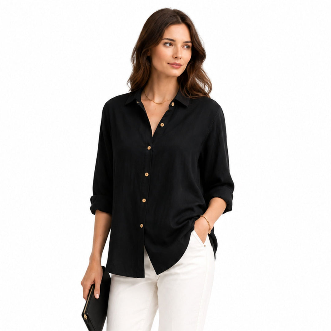Ella | Lightweight Summer Blouse - Rolled Sleeve Style