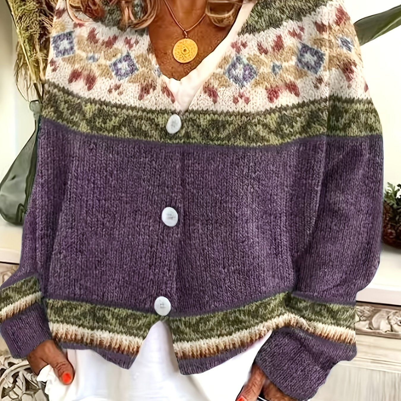 Poppy | Colourblock Button Cardigan