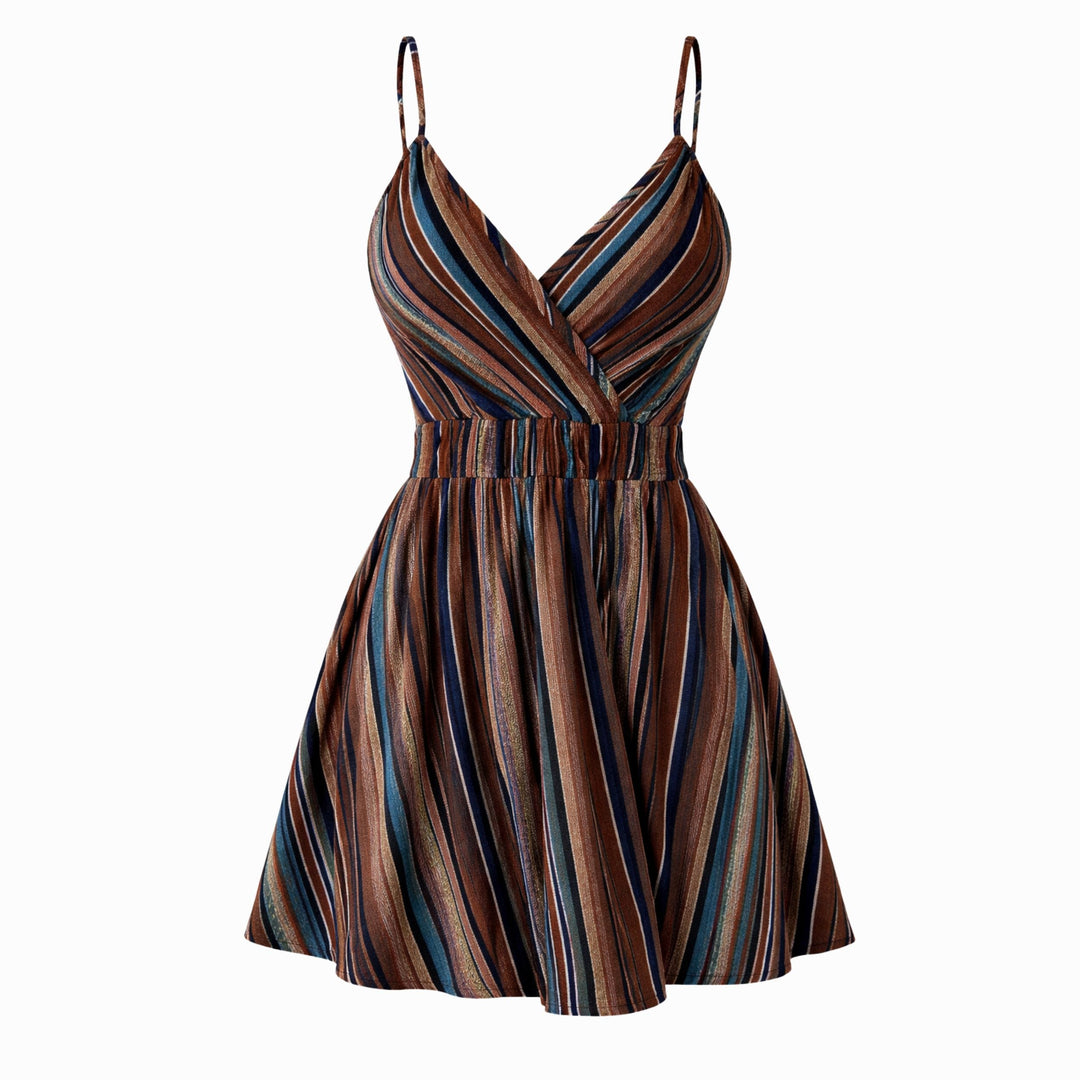 Estelle | Striped Print Cami Dress – Vacation Beach Style