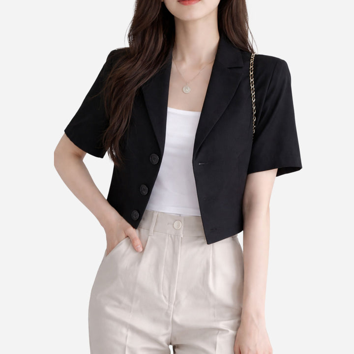 Camille | Cotton Linen Short Sleeve Top – Casual Summer Style