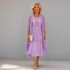 Lumi chiffon two-piece dress by Cévora London