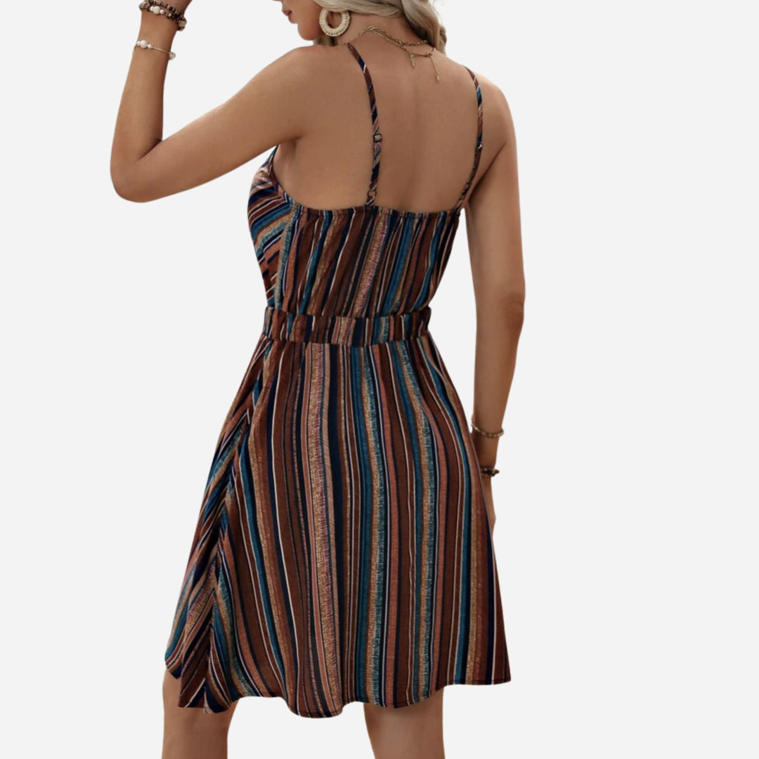 Estelle | Striped Print Cami Dress – Vacation Beach Style