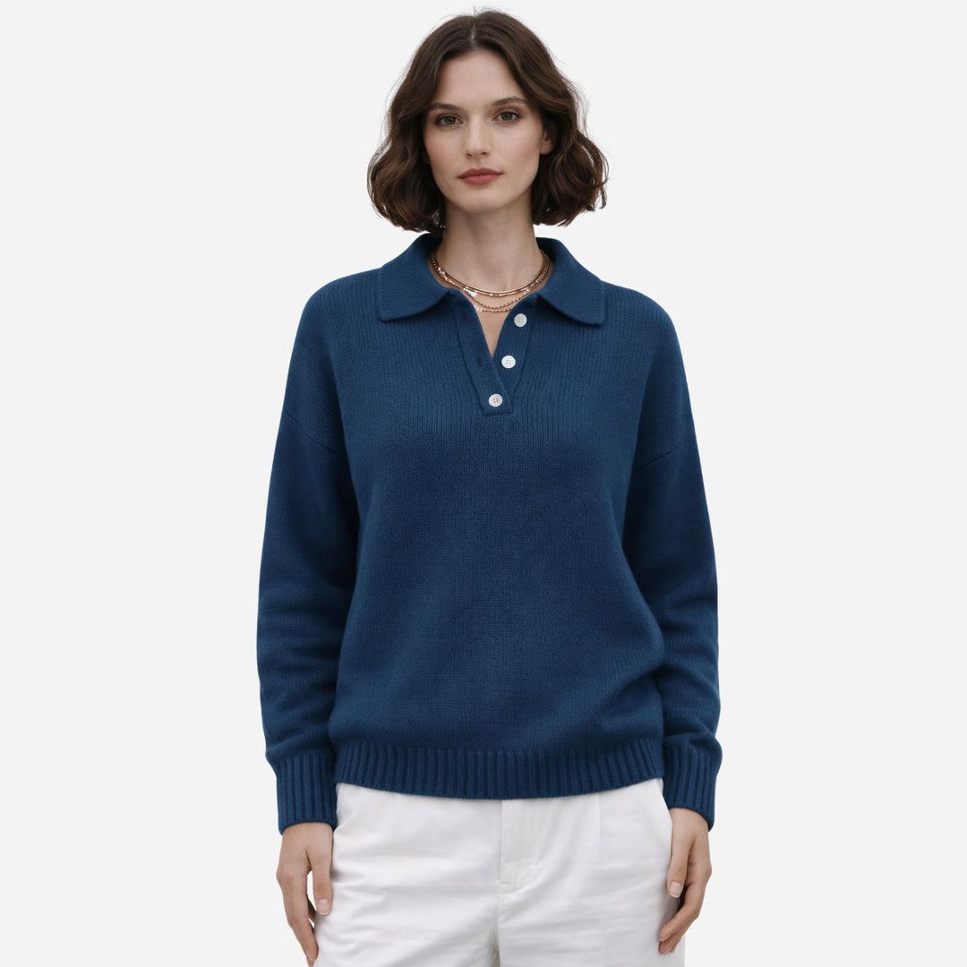 Rosa | Lapel Button Knit Sweater
