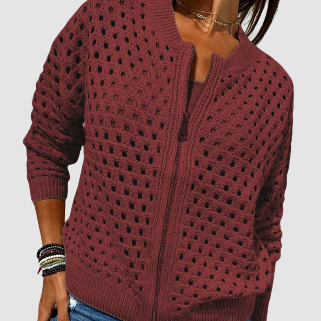 Constance | Zip-Front Knitted Cardigan