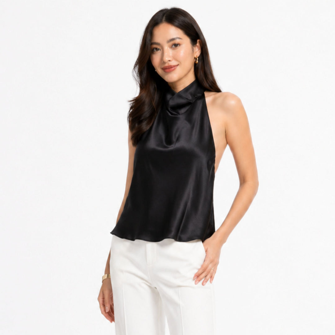 Florence | Satin Halter Dress – Luxe Evening Style