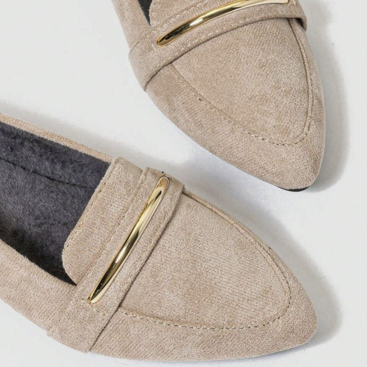 Isabella | Point Toe Metal Detail Loafers – Modern Flat Style