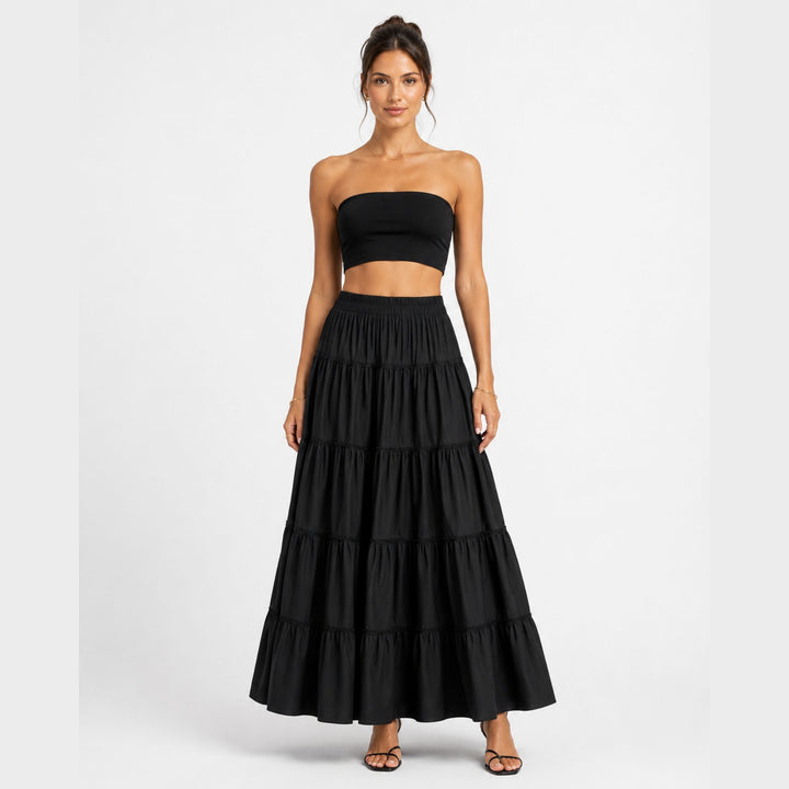 Eva | High-Waisted Tiered Skirt - Elegant Summer Style