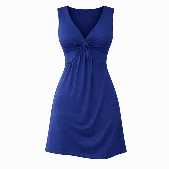 Marina | Twist Pattern Sleeveless Short Dress – Casual Summer Style