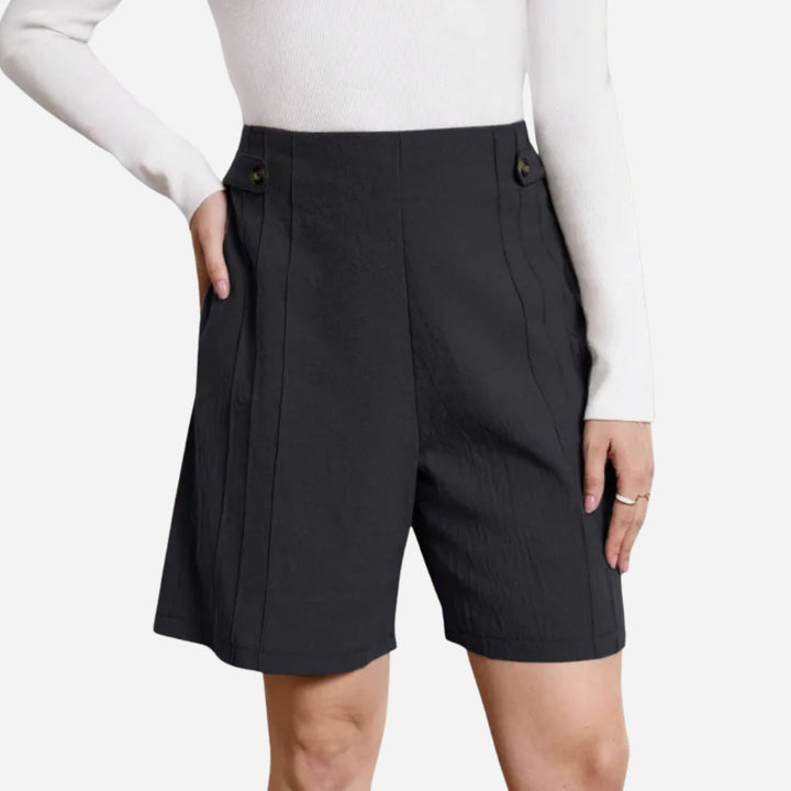 Alice | Cotton Linen Casual Shorts – Refined Summer Style