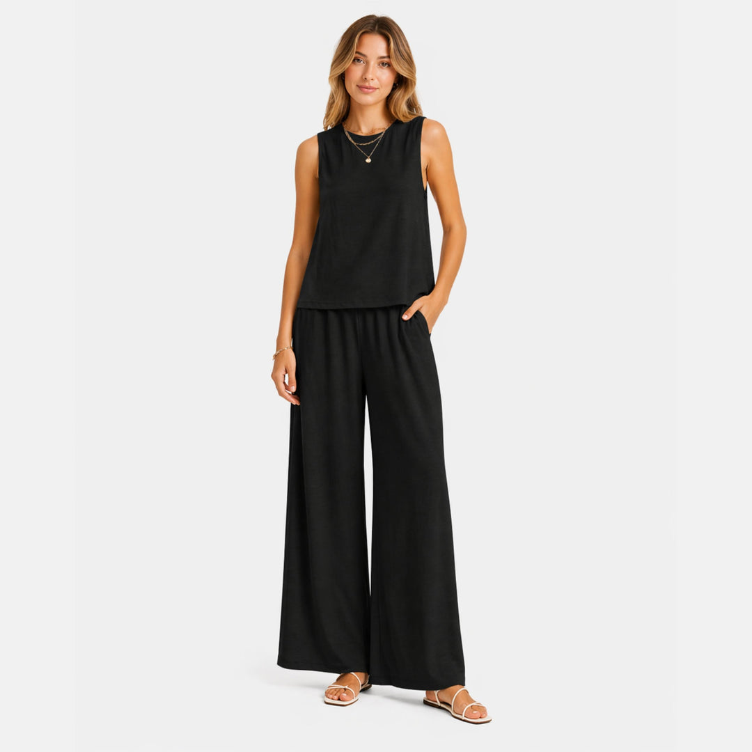 Evelyn | Two-Piece Linen-Look Set – Elegant Summer Co-Ord