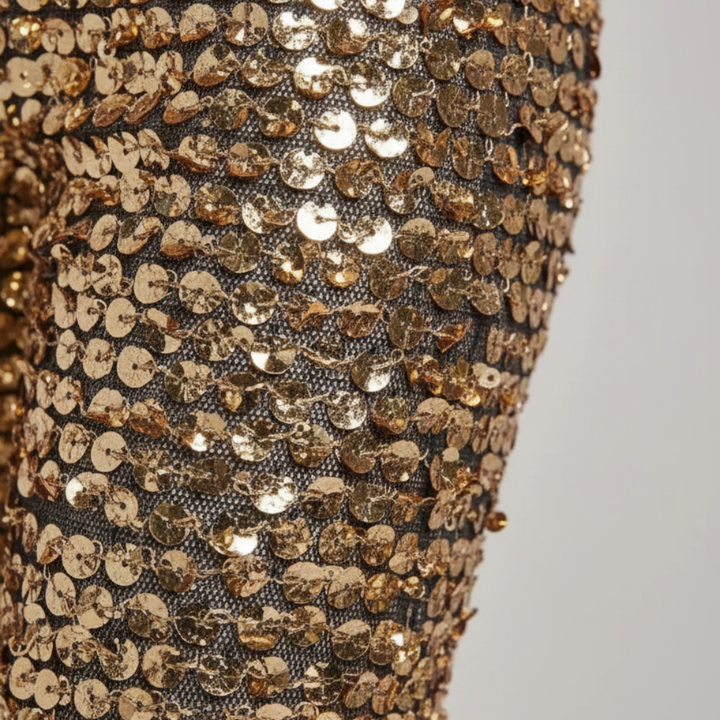 Elena | Sequin Jumpsuit with Flared Legs and Waist Belt