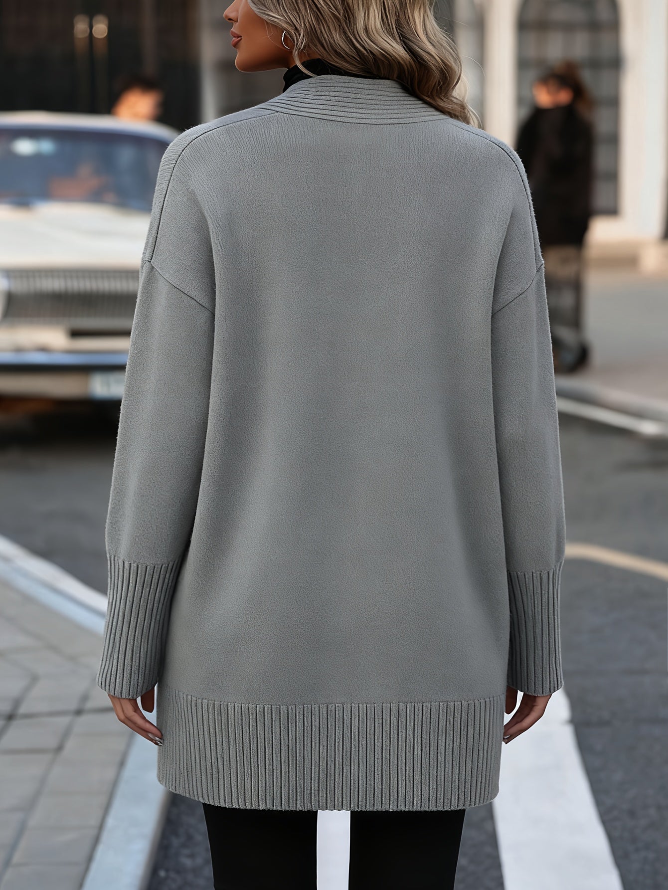 Adelaide | Plus Size Ribbed Pocket Cardigan