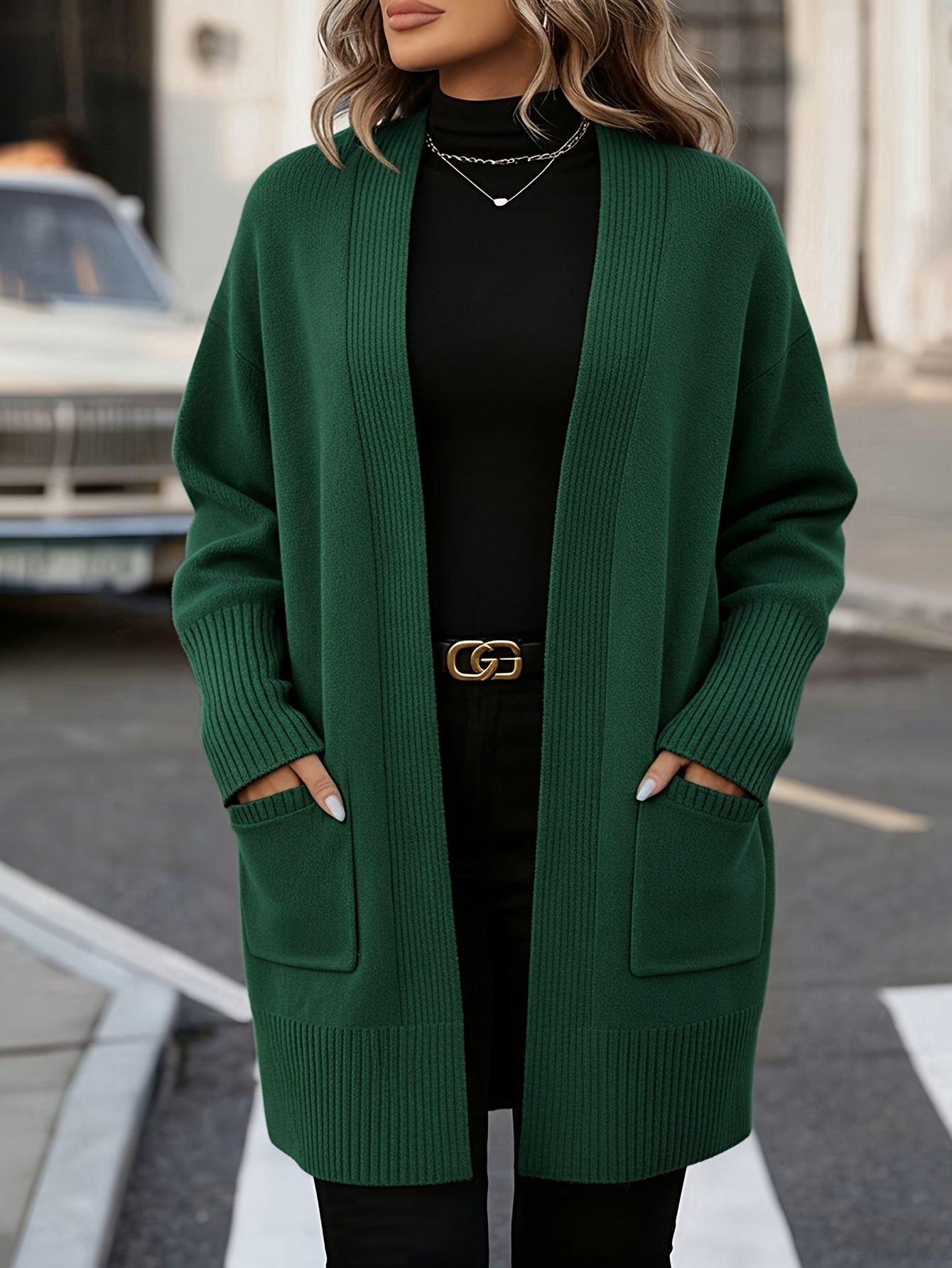 Adelaide | Plus Size Ribbed Pocket Cardigan