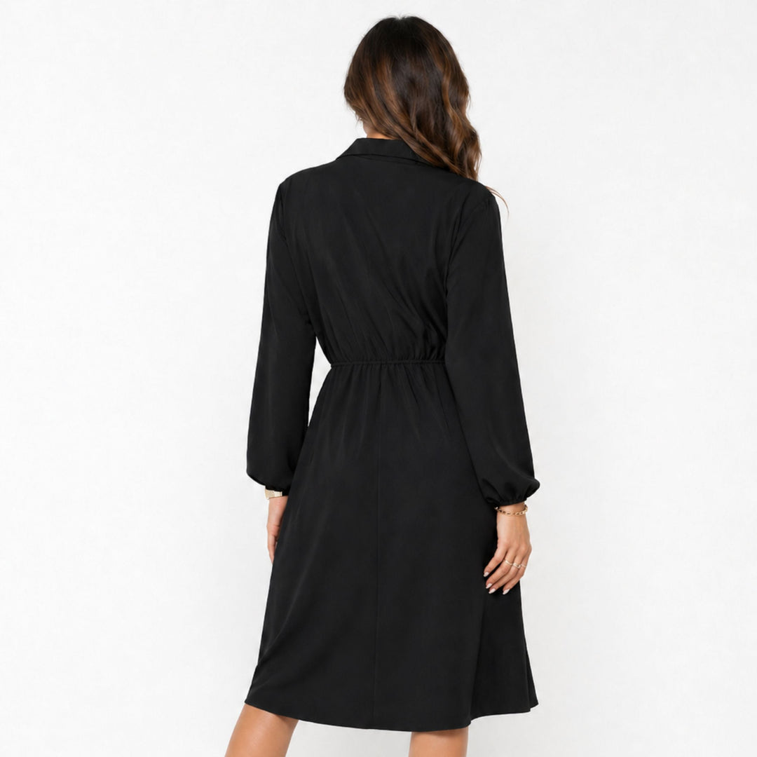Naomi | Button Tie Waist Shirt Dress – Elegant Everyday Style