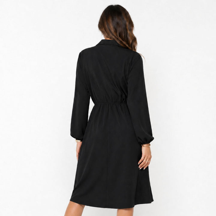 Naomi | Button Tie Waist Shirt Dress – Elegant Everyday Style