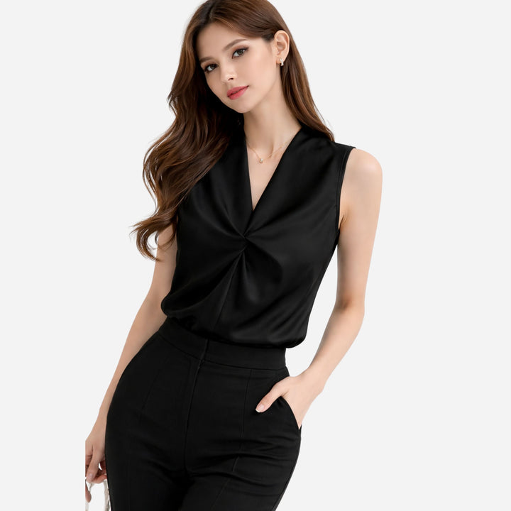 Celine | Satin V-Neck Camisole – Elegant Minimal Style