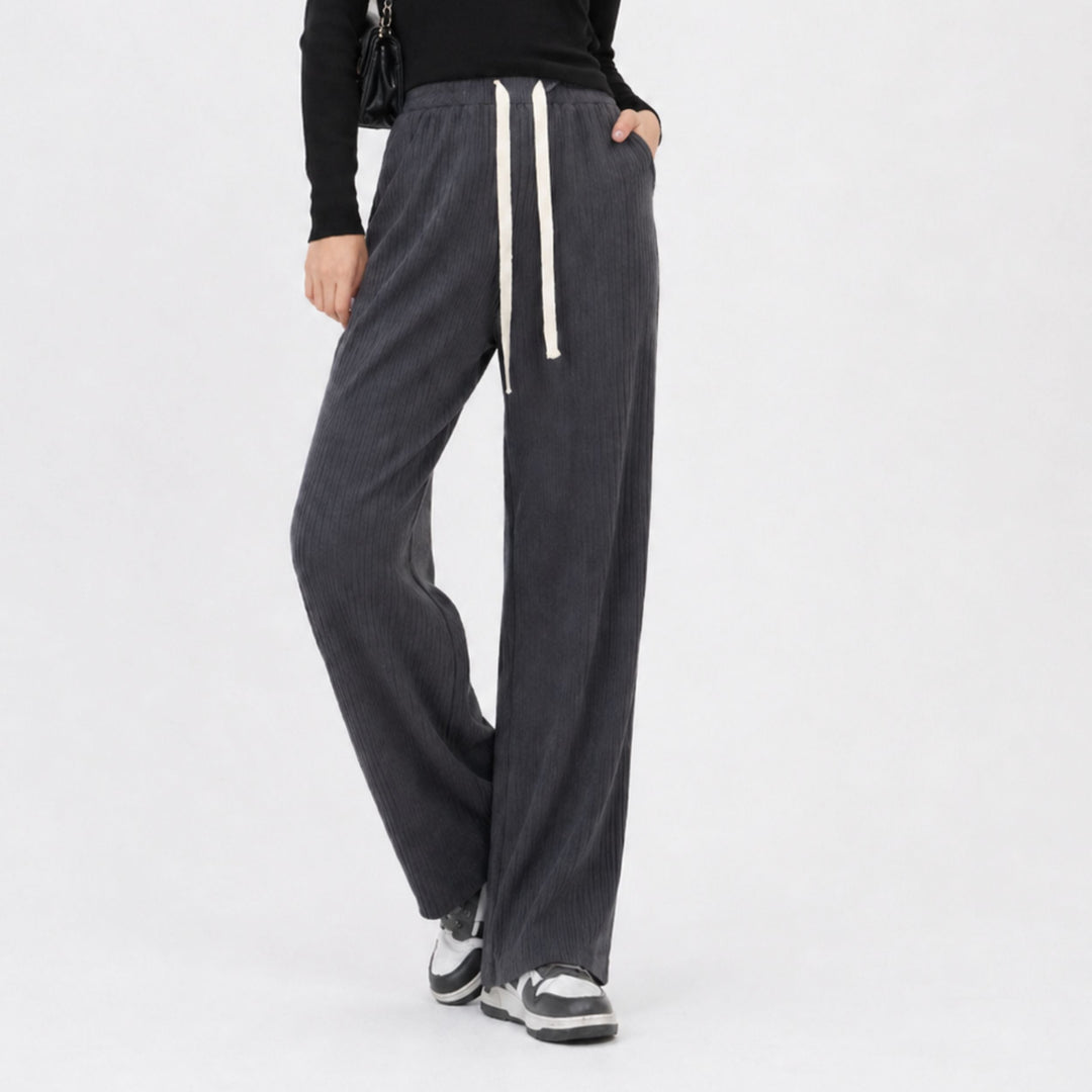 Esme | Tie Waist Wide-Leg Trousers – Relaxed Elegant Style