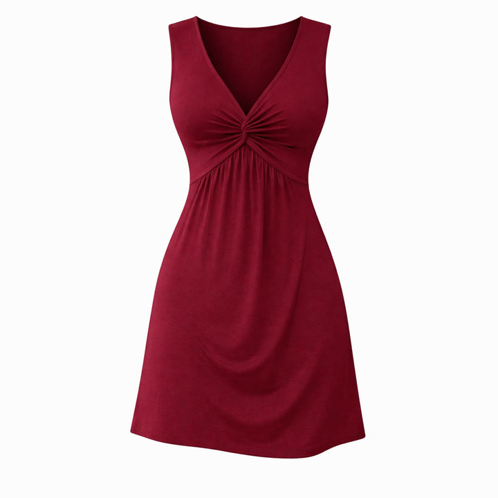 Marina | Twist Pattern Sleeveless Short Dress – Casual Summer Style