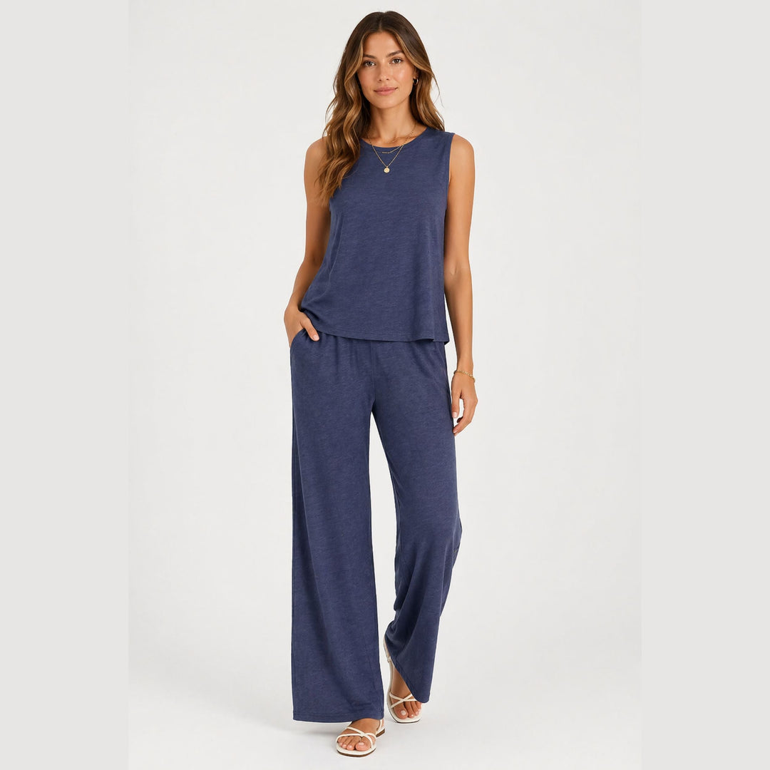 Evelyn | Two-Piece Linen-Look Set – Elegant Summer Co-Ord