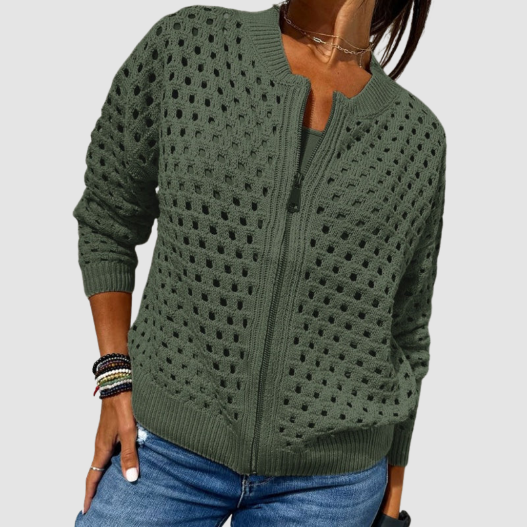 Constance | Zip-Front Knitted Cardigan