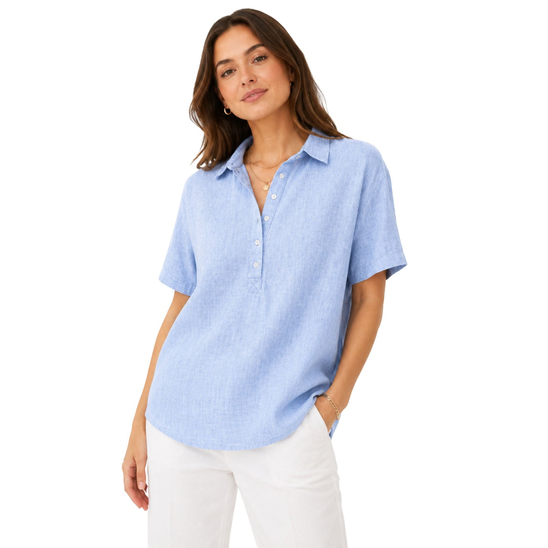 Sara | Timeless Linen Blouse - Natural Everyday Elegance