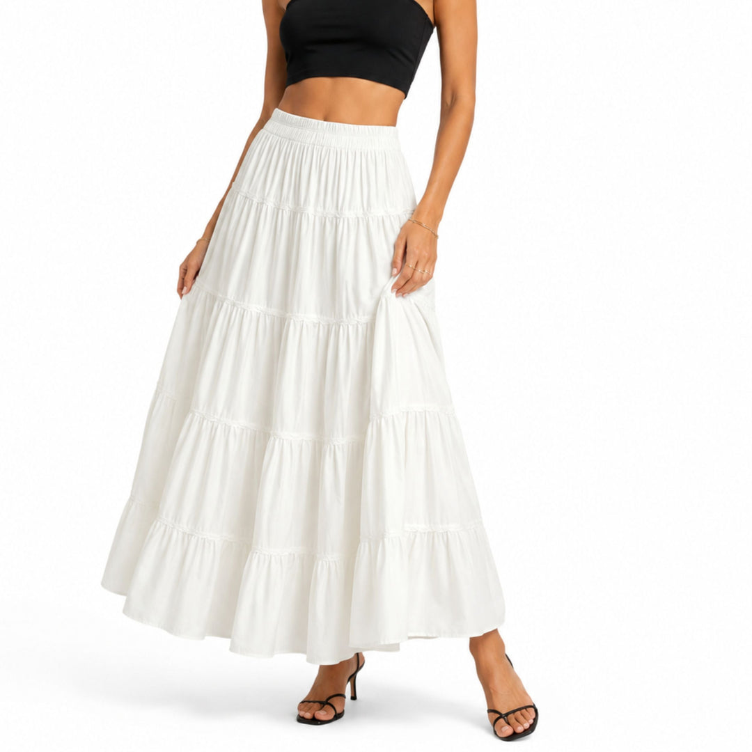 Eva | High-Waisted Tiered Skirt - Elegant Summer Style