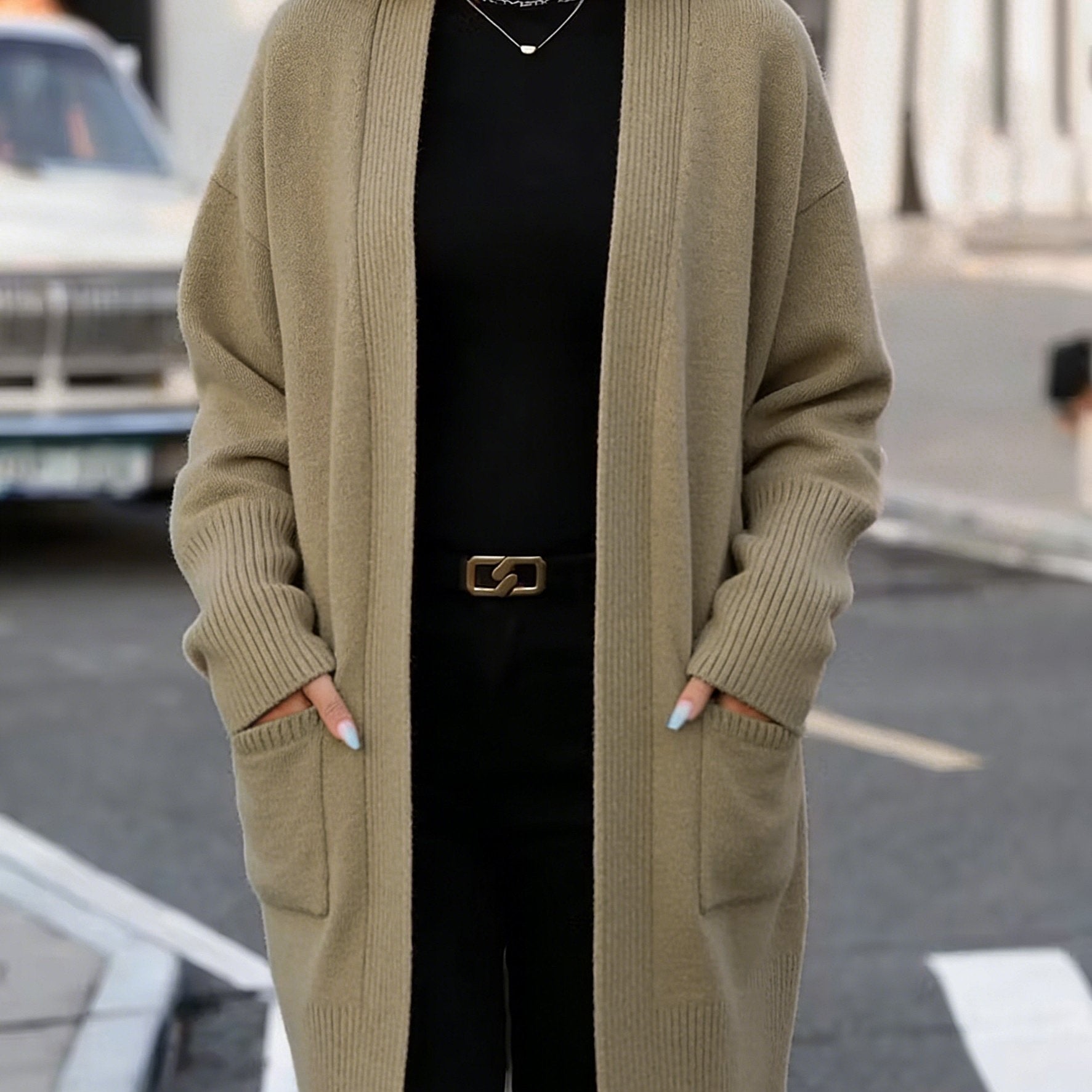 Adelaide | Plus Size Ribbed Pocket Cardigan