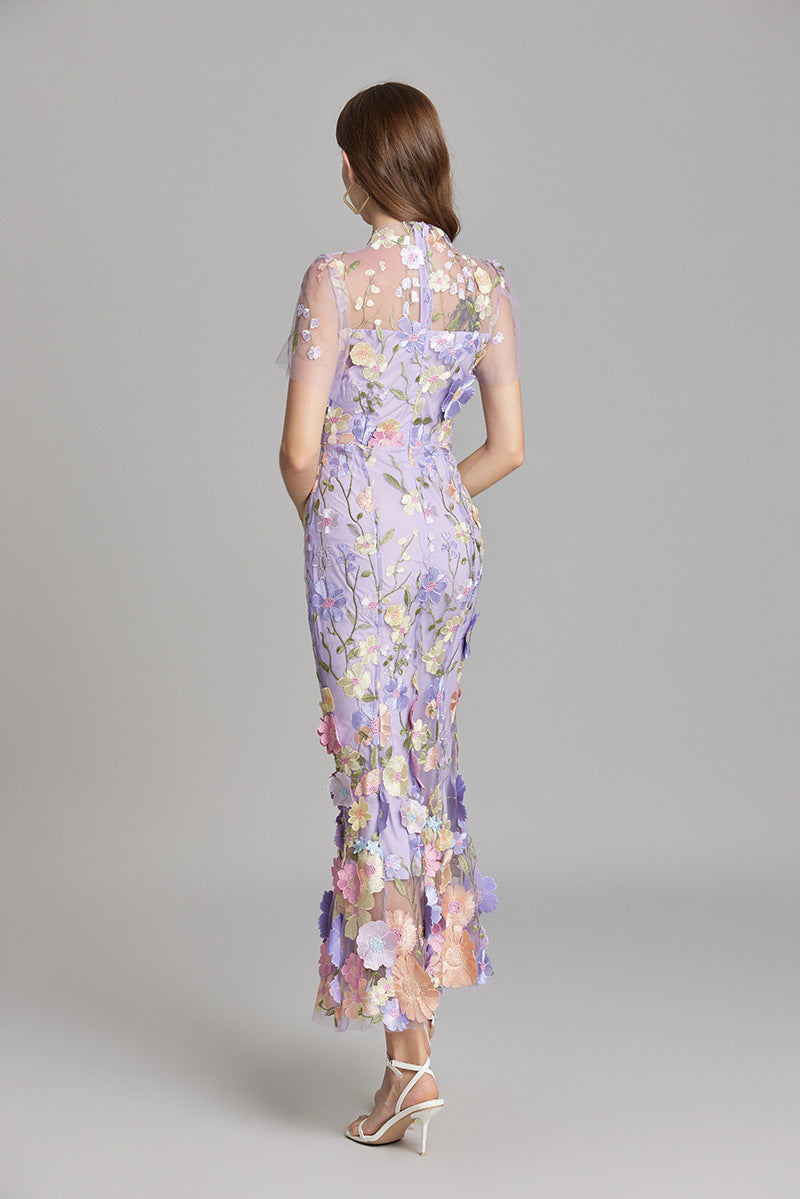 Marlowe | Tulle Floral Evening Dress with 3D Appliques