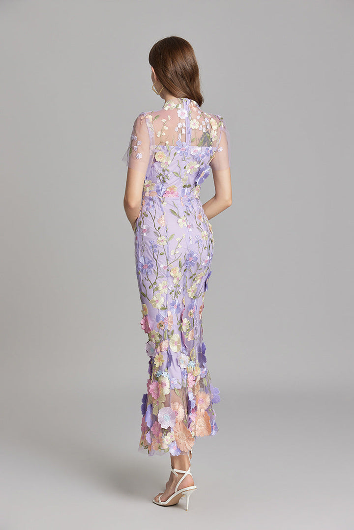 Marlowe | Tulle Floral Evening Dress with 3D Appliques