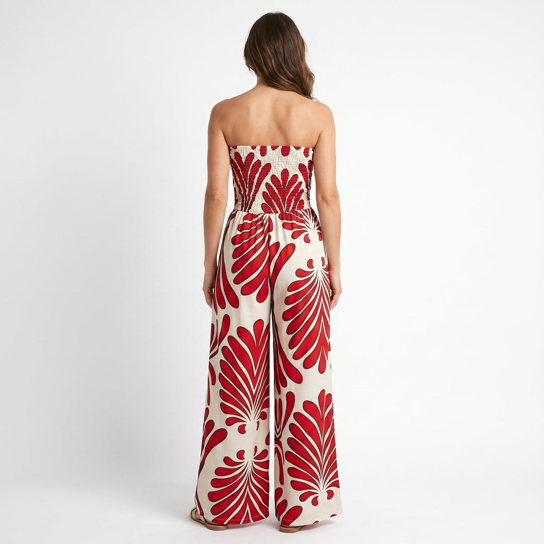 Amelia | Summer Jumpsuit with Floral Design and Elasticated Bodice