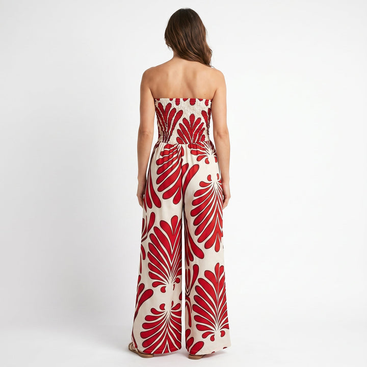 Amelia | Summer Jumpsuit with Floral Design and Elasticated Bodice