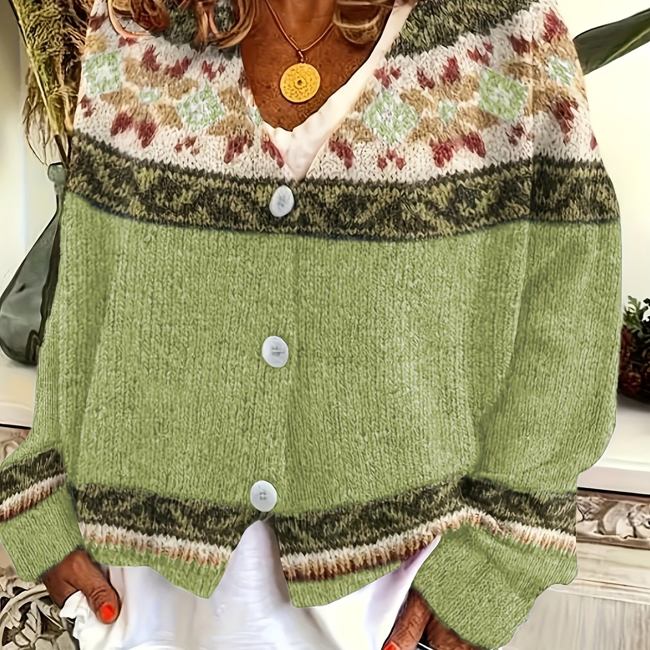 Poppy | Colourblock Button Cardigan